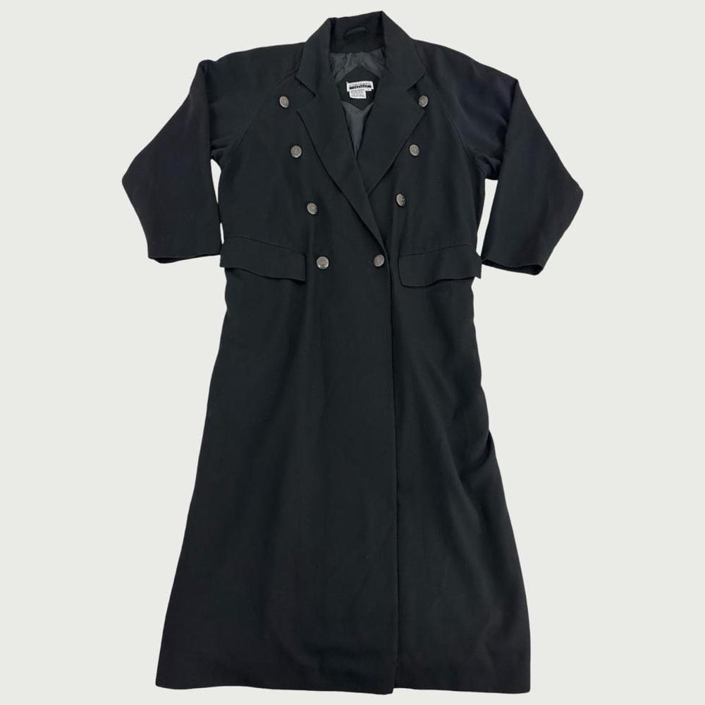 Double-Breasted Black Trench Coat